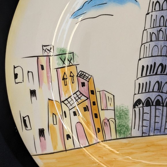 Vtg  8" Oneida Festa Italia Cheese/Salad/Dessert/Appetizers Venice Rome Pair - Picture 6 of 16